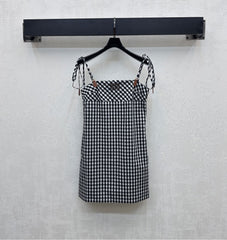 MIU 25S PLAID PINAFORE DRESS 264712