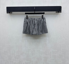 MIU 25S PLAID MINI SKIRT WITH DRAWSTRING 264707