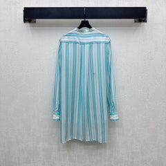 DIOR 25S STAND COLLAR STRIPED SHIRT 264615