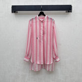 DIOR 25S STAND COLLAR STRIPED SHIRT 264617
