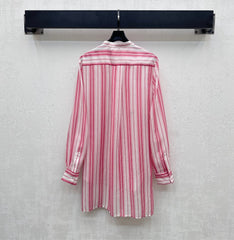 DIOR 25S STAND COLLAR STRIPED SHIRT 264617