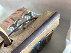 BIRKIN 25 BAG IN PEANUT BROWN CALFSKIN WITH COLORFUL STICKER