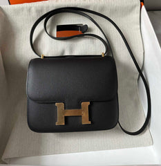 CONSTANCE 18 BLACK EPSOM GOLD HARDWARE WITH MIRROR