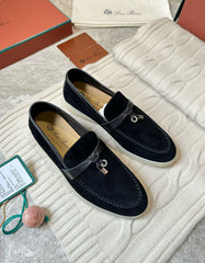 LP LOAFERS 25S IN BLACK SUEDE MIX LAMBSKIN