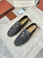LP LOAFERS 25S IN DARK GREY SUEDE MIX LAMBSKIN