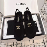 SLINGBACK LOAFER IN BLACK SUEDE AND SHEARLING