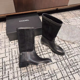 CC BOOTS IN BLACK SUEDE AND CALFSKIN 393518