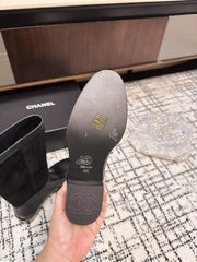 CC BOOTS IN BLACK SUEDE AND CALFSKIN 393518