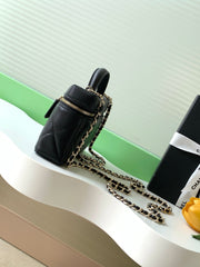 CHANEL 25S VANITY BAG 19.5 CM IN BLACK LAMBSKIN