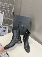 SL HARNESS BOOTS BLACK CALFSKIN