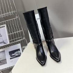 CELINE 25S BULKY LACED UP BOOTS 45MM IN BLACK CALFSKIN