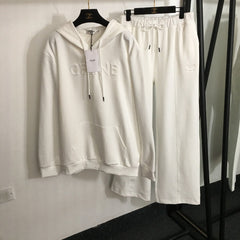 CELINE 25S HOODIE AND WIDE-LEG ELASTIC PANTS SET 0107