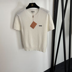 MIUMIU SHORT-SLEEVE KNIT TOP STYLE 421