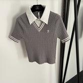 DIOR 25S SHORT-SLEEVE KNIT TOP STYLE 098