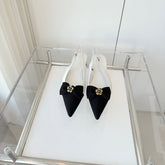 SLINGBACKS 18 MM IN WHITE CALFSKIN MIX BLACK CANVAS