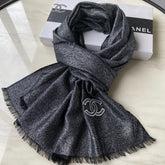 SCARF 210 CM IN BLACK CASHMERE 402208