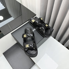 dad sandals black patent lambskin mules