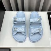 dad sandals cloud blue lambskin mules