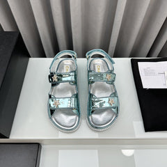 dad sandals cloud blue metalic lambskin