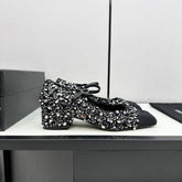 CC MARY JANE IN BLACK SEQUINS AND VELVET