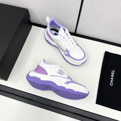 CC SNEAKER IN WHITE MIX IRIS PURPLE EMBROIDERED LAMBSKIN