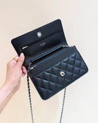 CHANEL 25S MINI FLAP BAG 19 IN BLACK CALFSKIN GOLD HARDWARE