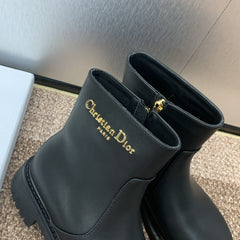 DIOR 25S D-TOWN ANKLE BOOT 25MM IN BLACK BRUSHED CALFSKIN