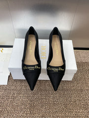 MY DD 25S HIGH HEEL 55MM IN BLACK FABRIC GOLD LOGO