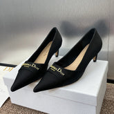 MY DD 25S HIGH HEEL 55MM IN BLACK FABRIC GOLD LOGO