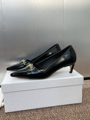 MY DD 25S HIGH HEEL 55MM IN BLACK LAMBSKIN GOLD LOGO