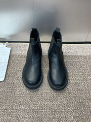 DIOR 25S D-QUEST CHELSEA ANKLE BOOTS 25MM IN BLACK CALFSKIN AND CANVAS