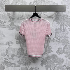 CHANEL CREW NECK SHORT-SLEEVE KNIT TOP 263649