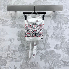 MIUMIU HALTER NECK TOP WITH PRINT 267875