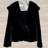 HERMES 25S SHEARLING COAT WITH LARGE LAPELS 213
