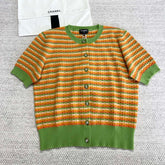 CC Short Cardigan Multicolor Wool Cashmere