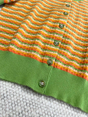 CC Short Cardigan Multicolor Wool Cashmere