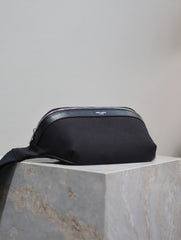 YSL 25S CLASSIC CROSSBODY BAG 26 IN BLACK CANVAS SILVER HARDWARE