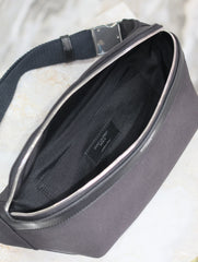 YSL 25S CLASSIC CROSSBODY BAG 26 IN BLACK CANVAS SILVER HARDWRE