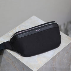 YSL 25S CLASSIC CROSSBODY BAG 26 IN BLACK CANVAS SILVER HARDWRE