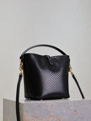 YSL 25S LE 37 20 IN BLACK SNAKE EMBOSSED CALFSKIN GOLD HARDWRE