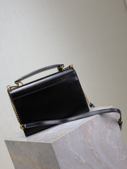 YSL 25S SUNSET MM 25 IN BLACK CALFSKIN GOLD HARDWARE