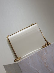 YSL 25S SUNSET BAG 22 IN IVORY CALFSKIN GOLD HARDWRE