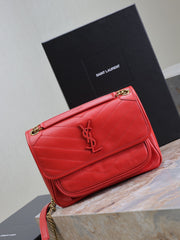 NIKI MEDIUM 28 IN CLASSIC RED LAMBSKIN GOLD HARDWARE