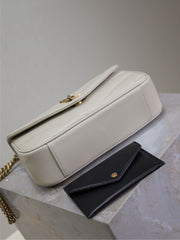 LOULOU SMALL 24 IN WHITE SHEEPSKIN GOLD HARDWARE