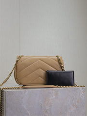 LOULOU MINI 20 IN MILK TEA SHEEPSKIN GOLD HARDWARE