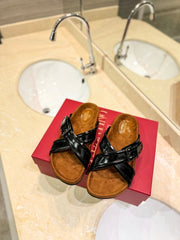 CROSSOVER - STRAP BLACK CALFSKIN SLIDE