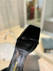 SL OPYUM SANDALS 80 BLACK CALFSKIN