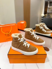 CHEALSEA BOOTS IN BRONZE BROWN SUEDE AND FLEECE LINING