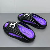 New Double C Foam Lightweight Slippers Boat Black Purple