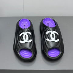 New Double C Foam Lightweight Slippers Boat Black Purple